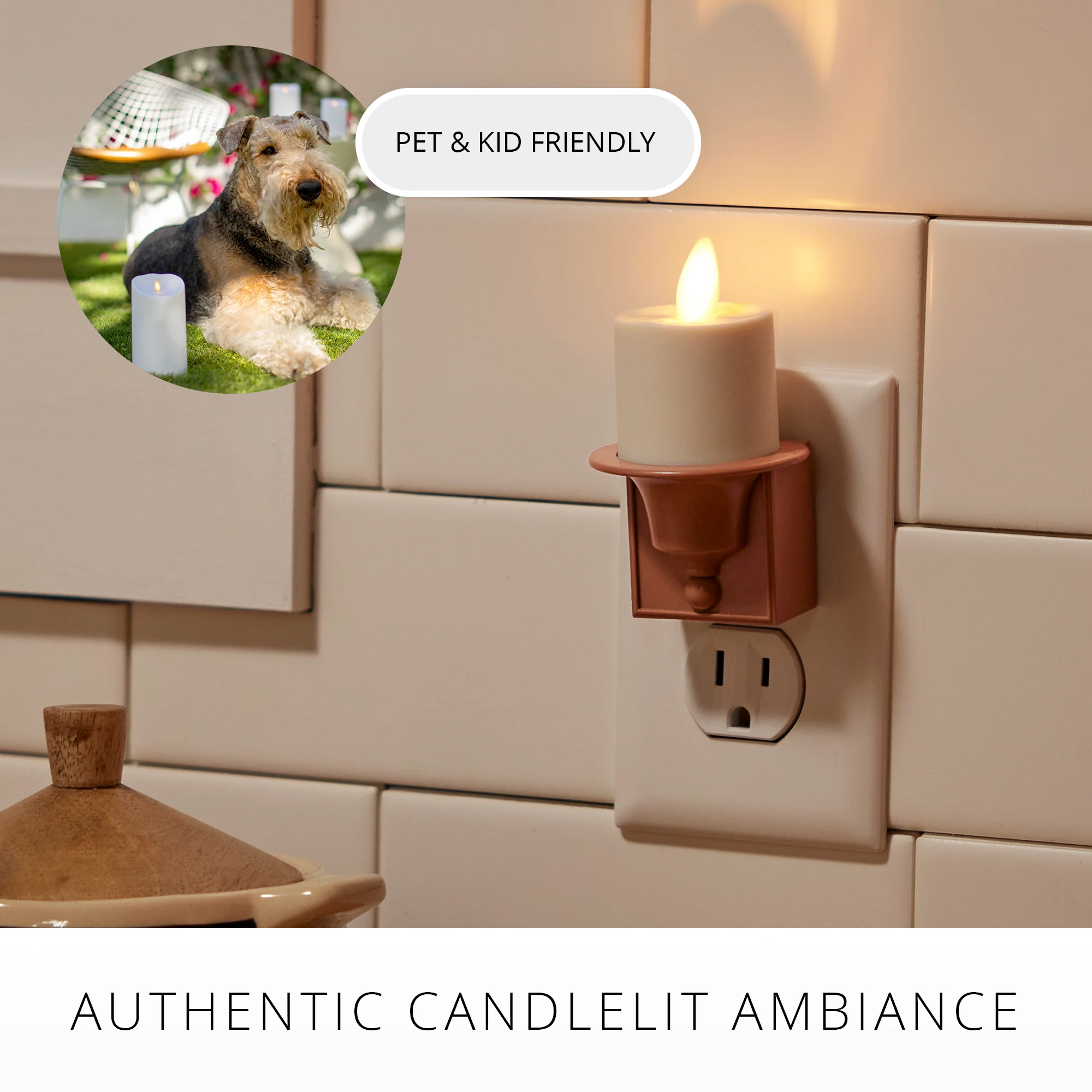 Baked Clay Flameless Candle Nightlight - Image 5