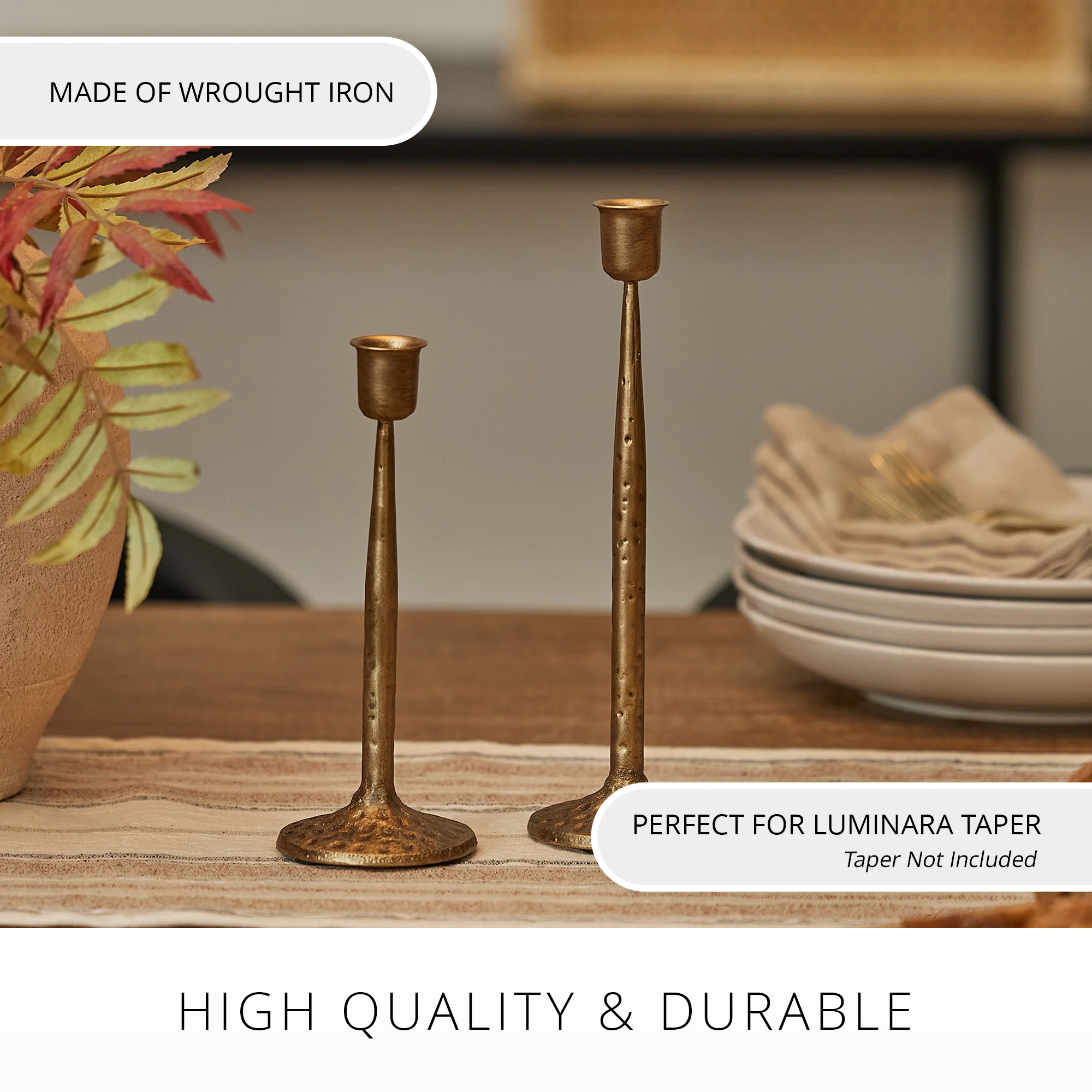 Brass Wrought Iron Taper Holder - Image 5