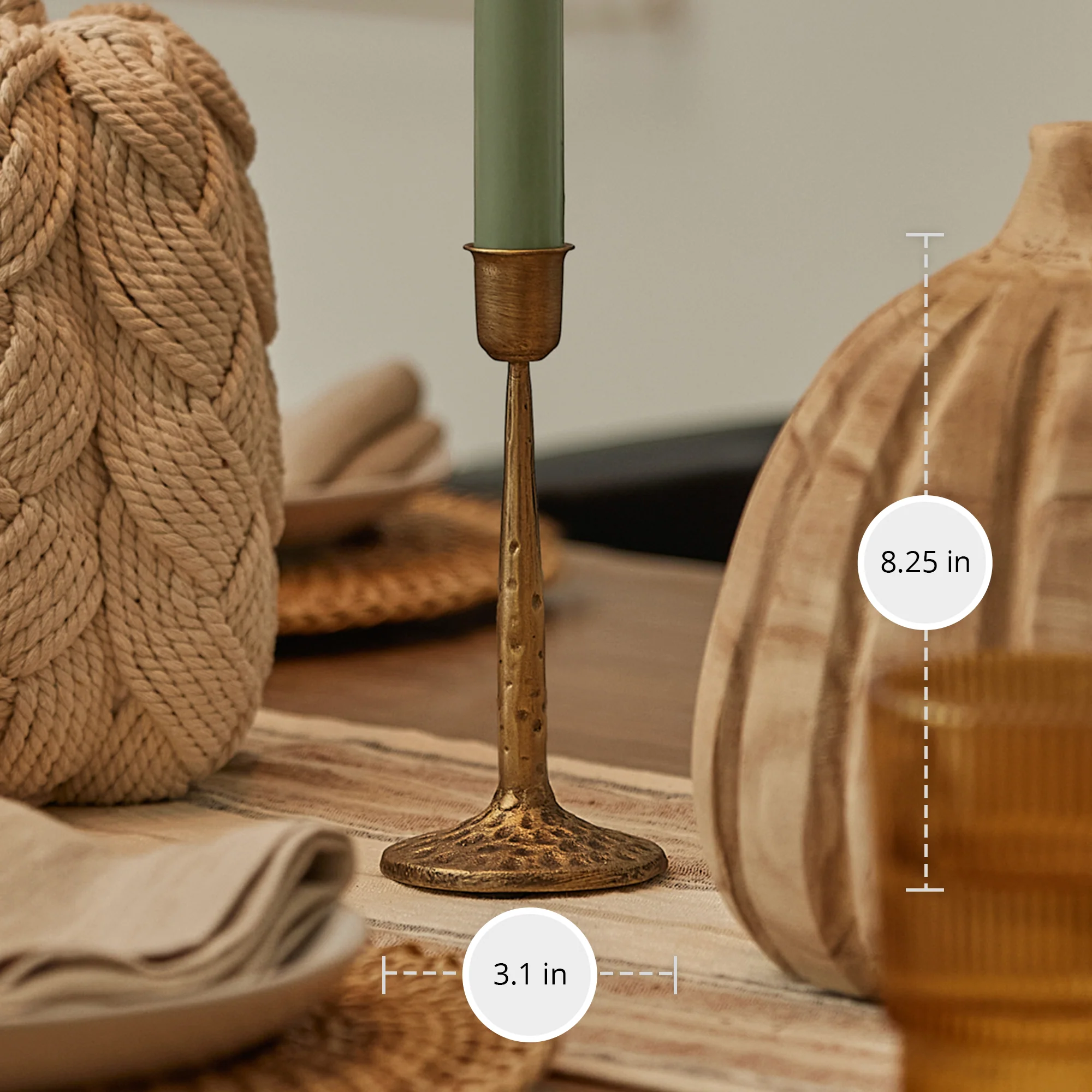 Brass Wrought Iron Taper Holder - Image 6