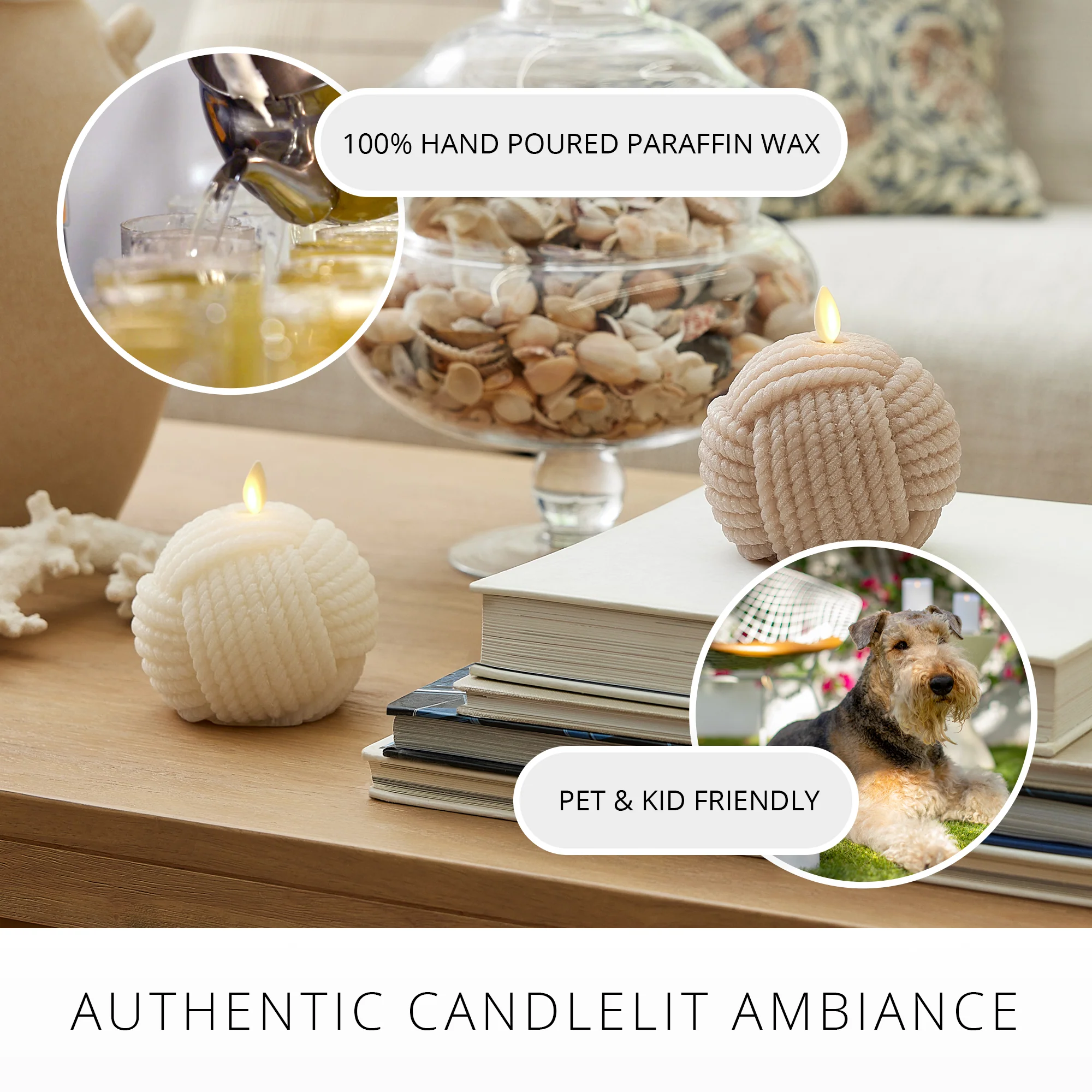 Chalk Flameless Candle Rope Ball - Image 6