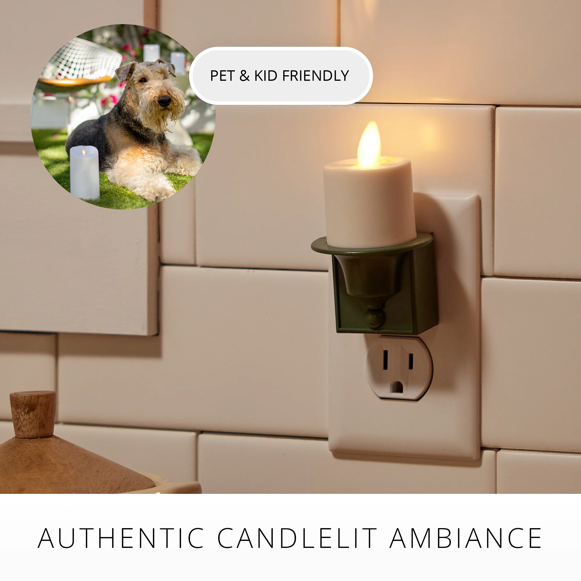 Loden Green Flameless Candle Nightlight - Image 5