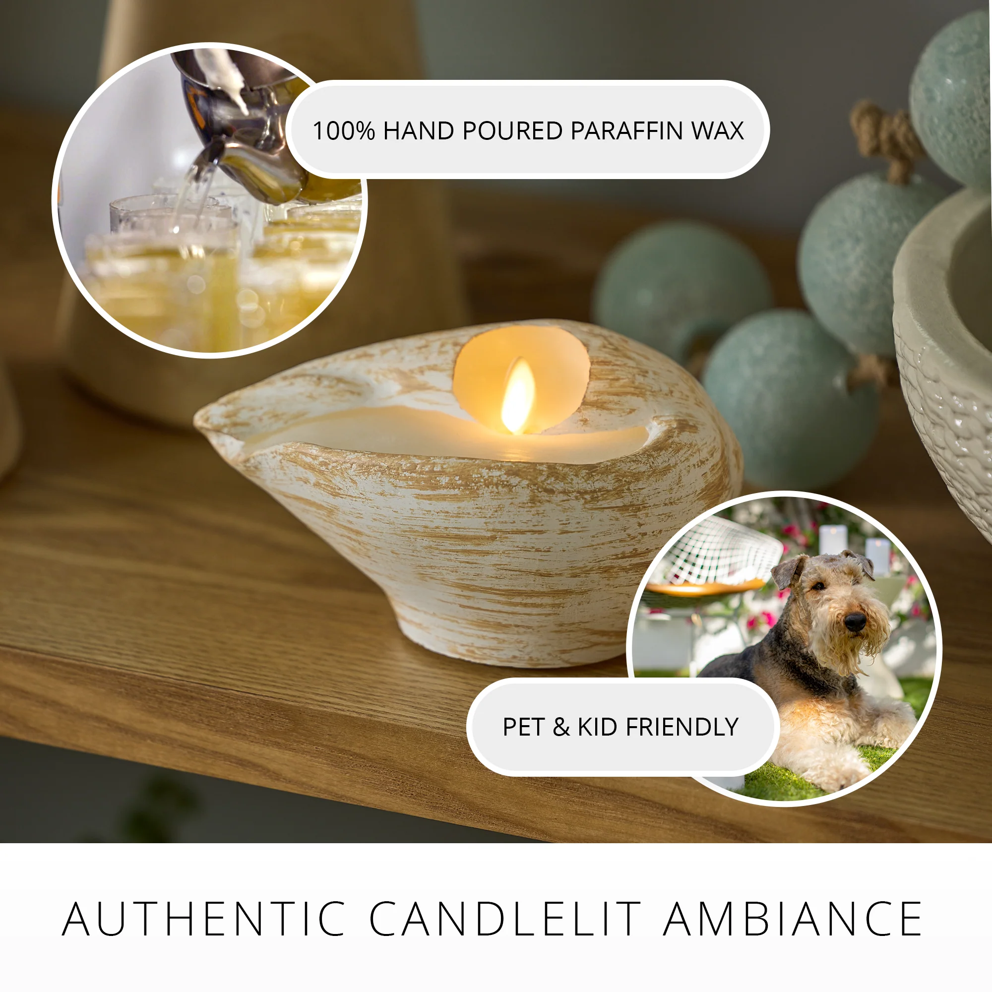 White Melo Shell Flameless Candle - Image 4