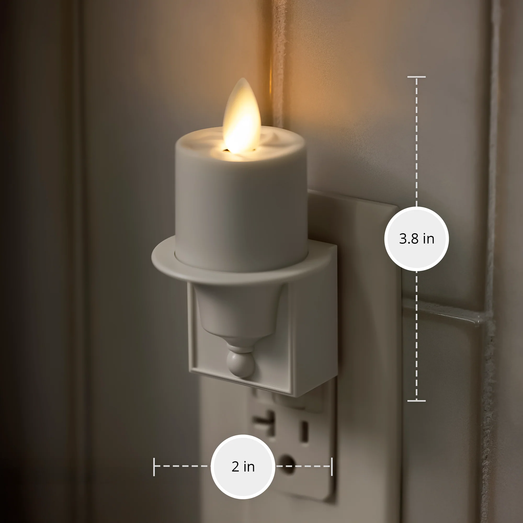 White Flameless Candle Nightlight - Image 8